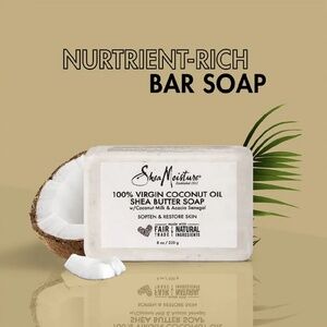 3-SheaMoisture 100% Virgin Coconut Oil Shea Butter Bar Soap, 8.0 OZ